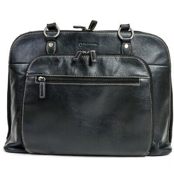 Franklin Covey Handbags - Franklin Covey Black Vinyl Computer Bag Or Tote Bag Heritage Travel ware